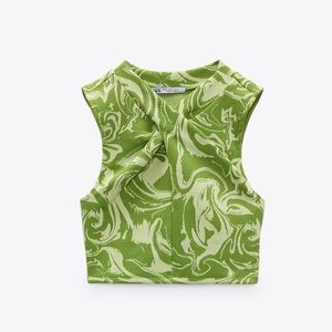 Zara top green size M